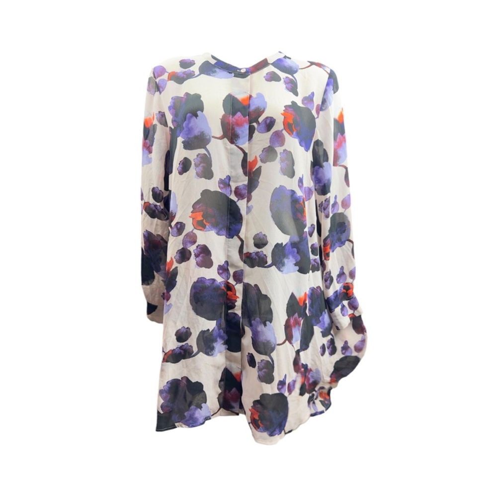 Women's H&M Shirt Dress, Size 14 Beige Purple